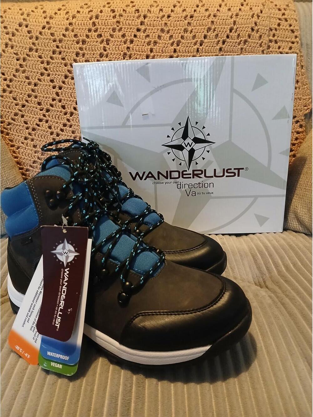 Wanderlust Waterproof Lace-Up Trail Boots Bromont Gray/Turquoise Size 9W